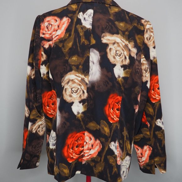 Susan Graver Roses Floral Blazer Size L - Picture 3 of 9